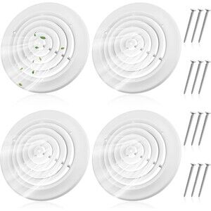 4 Pieces 10 Inch Round Vent Cover Ceiling Diffuser HVAC Duct 13-15/16"